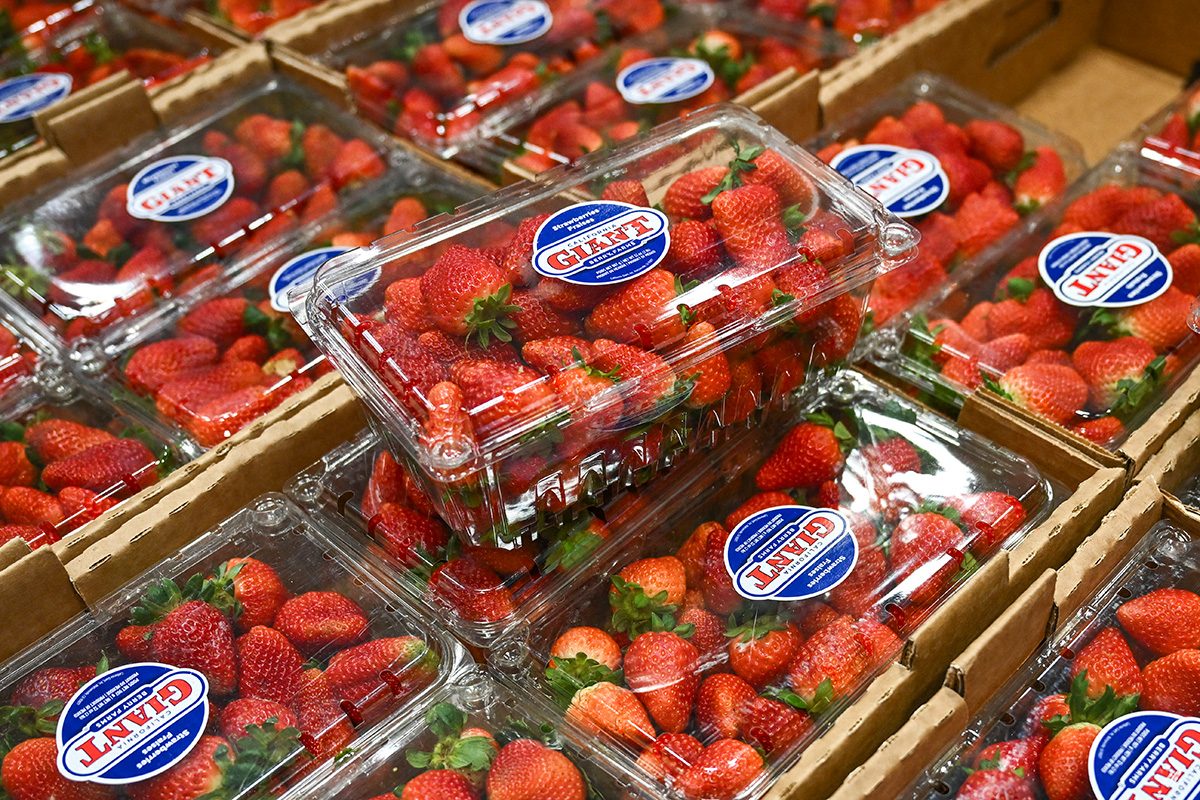 Strawberries from Mexico are displayed for sale at a Costco Wholesale warehouse