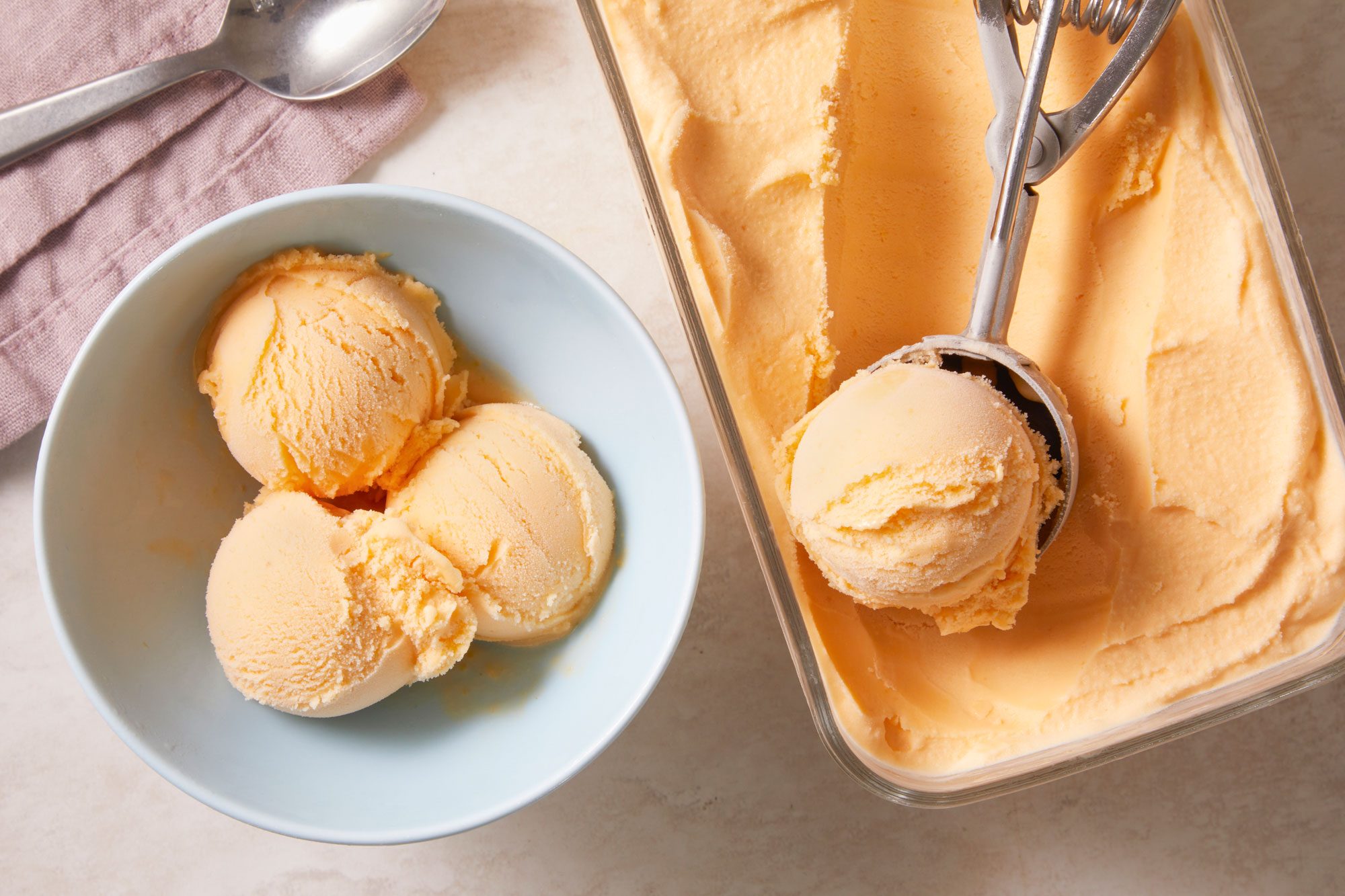 Overhead shot of Peach Gelato