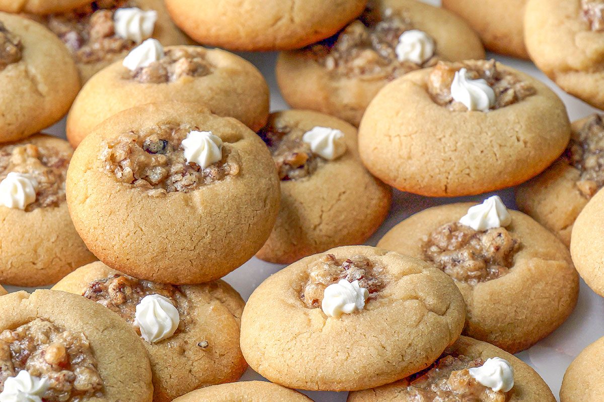 Close-up shot of Pecan Pie Cookies