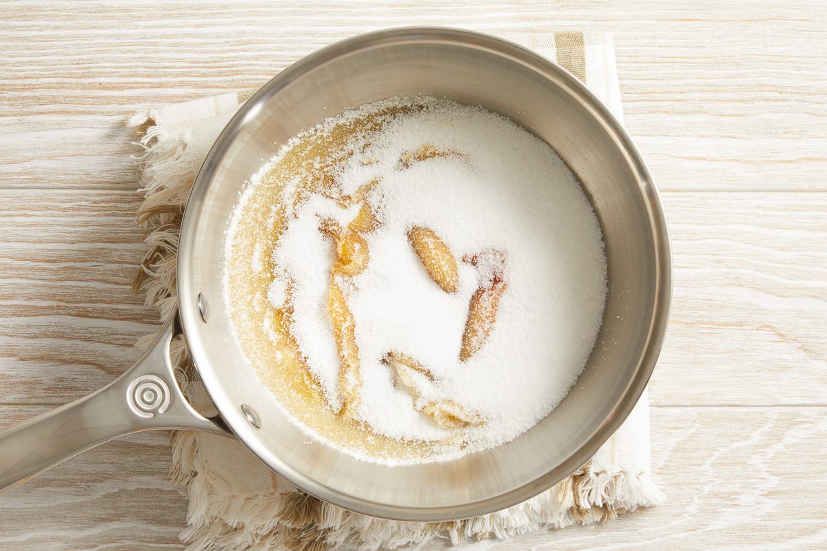 granulated sugar in a pan