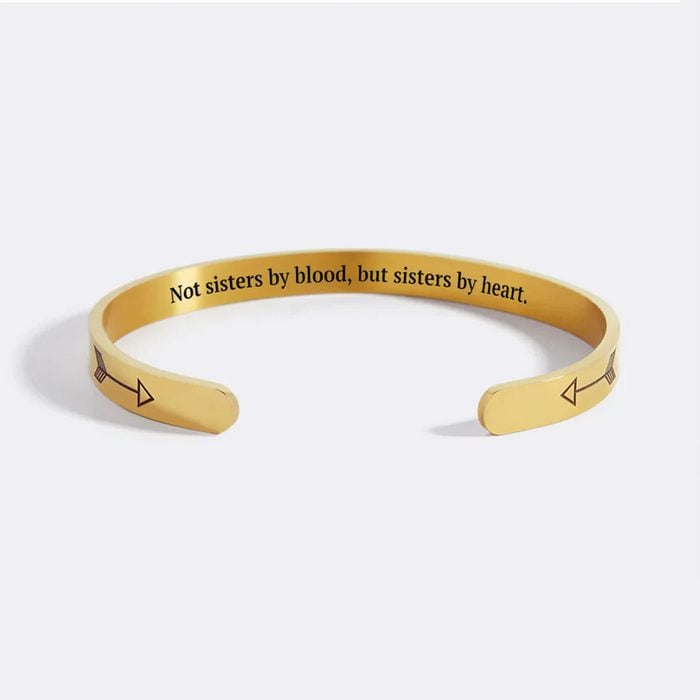 Best Christmas Gift Ideas For Her Not Sisters By Blood But Sisters By Heart Personalizable Cuff Braceletvia Merchant