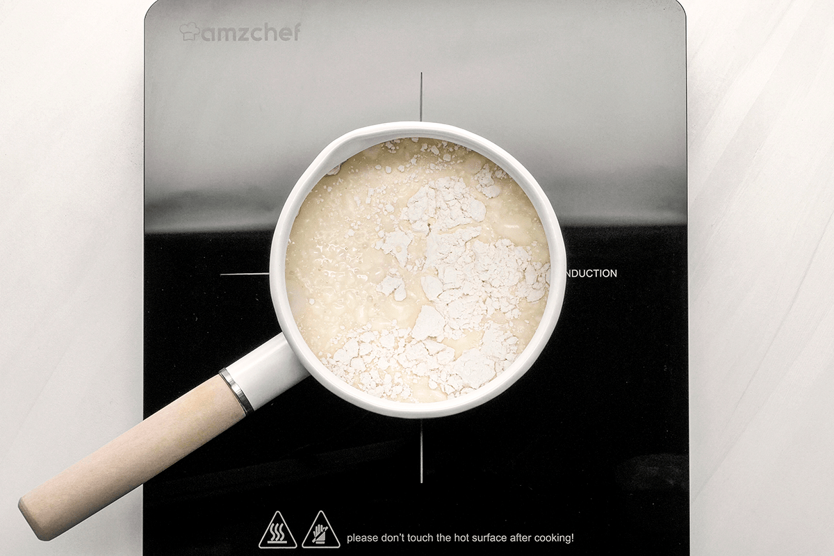 Whisk flour and milk until smooth in a small saucepan