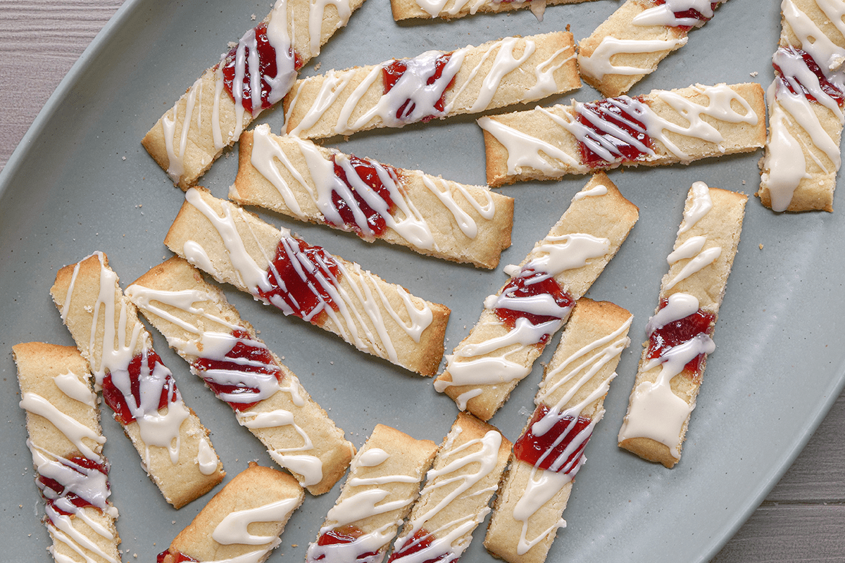 Multiple Raspberry Ribbon Cookies