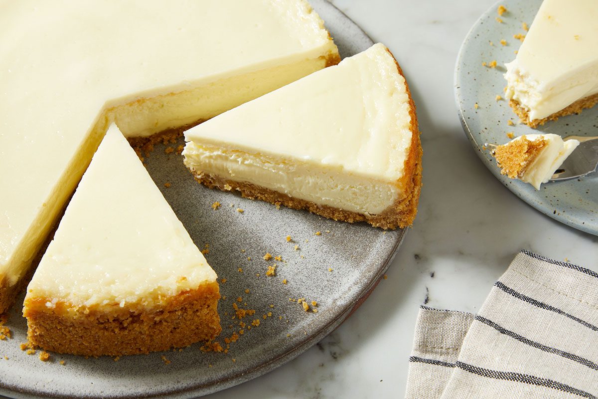 3/4 shot of Air-Fryer Cheesecake slice