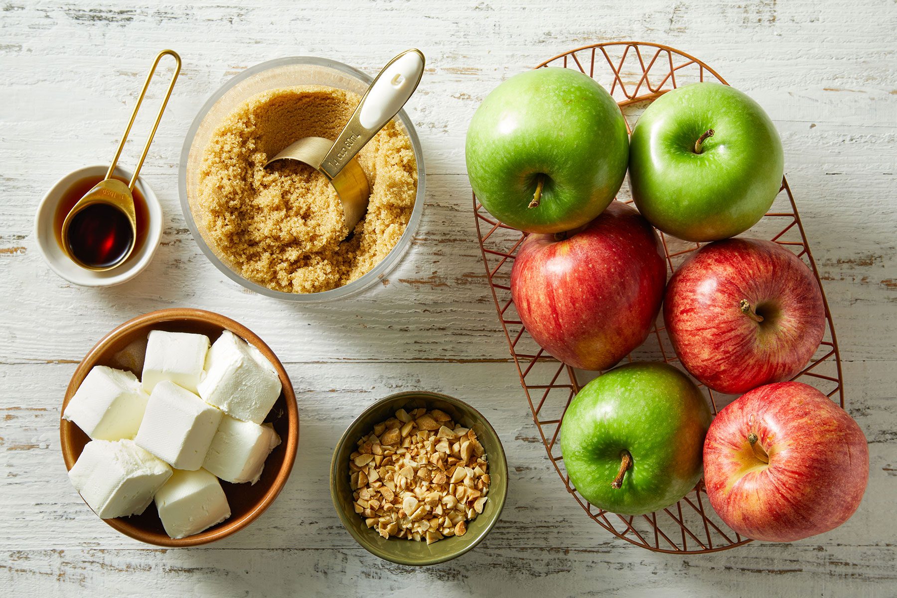 Ingredients for Taffy Apple Dip on a counter.