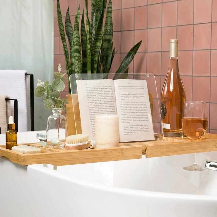 Bamboo Bathtub Tray Via Walmart.com