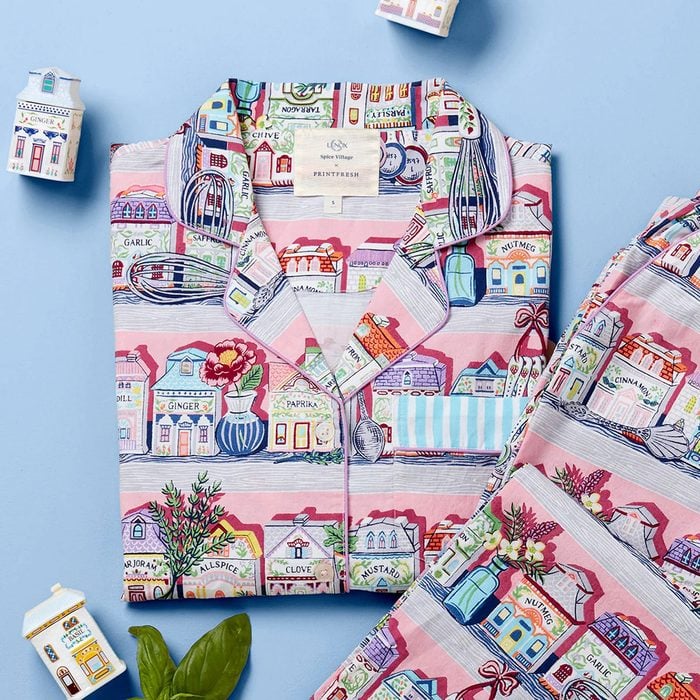 Lenox Spice Village X Printfresh Pink Kitchen Long Pj Set