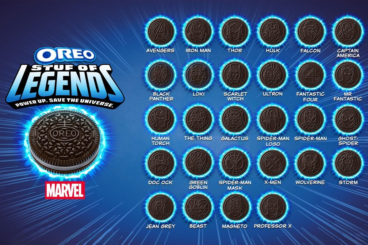 Oreo Just Teamed Up With Marvel Marvel Oreo Stuf Of Legends Cookies Courtesy Oreo
